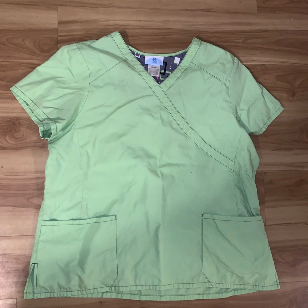 Green scrub top
